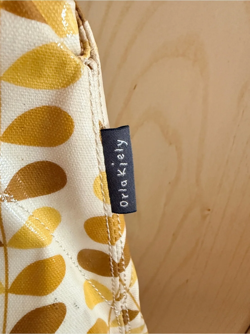 Orla Kiely Yellow and Tan Leaf-Print Hobo Bag. Shoulder bag